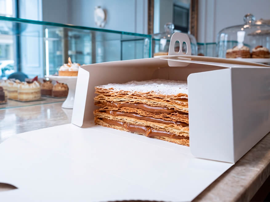 Envases de cartulina para pastelería con alta rigidez estructural para repostería